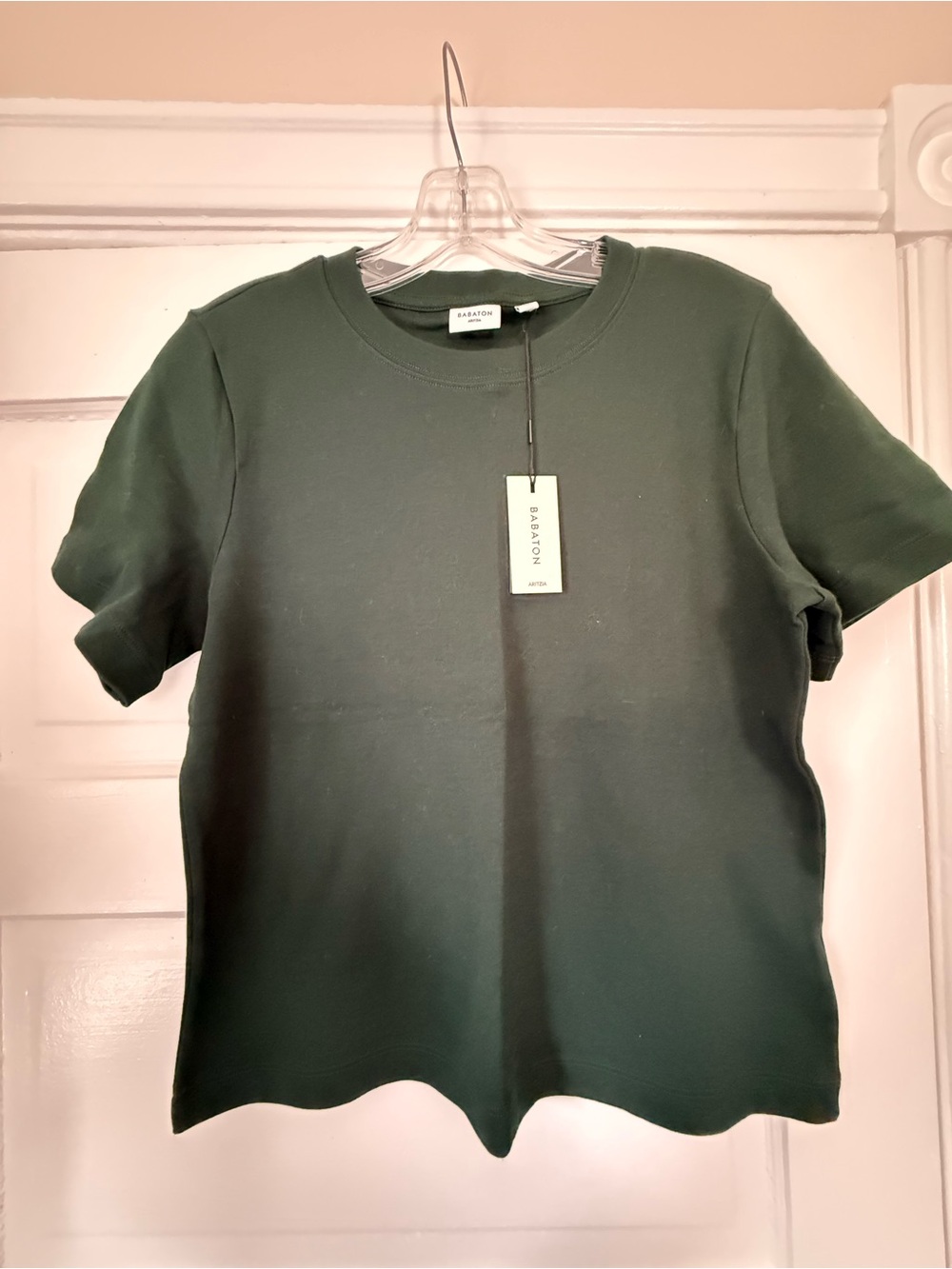 Babaton Dark Green Crewneck Short Sleeve Tee